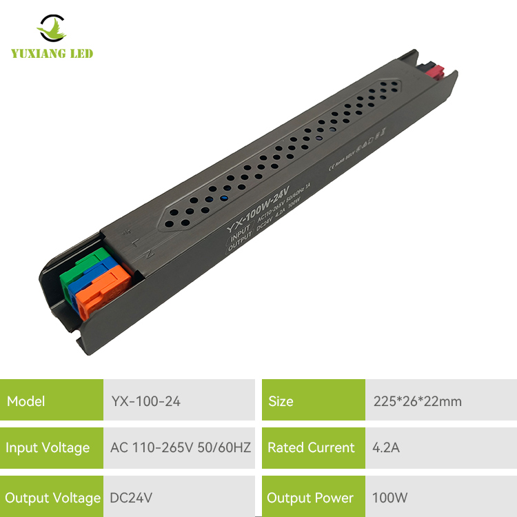 24V 100W LED Ultra-Fine Linear Semi-Glue-Filled Power Supply