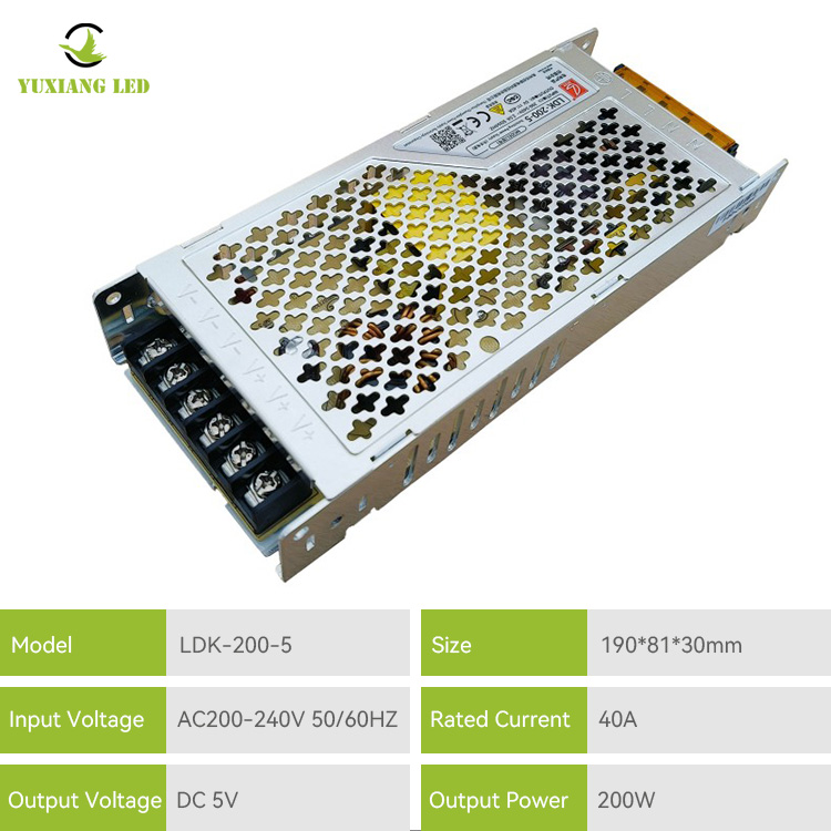 AC/DC ultra-thin LED display power supply LDK-200-5