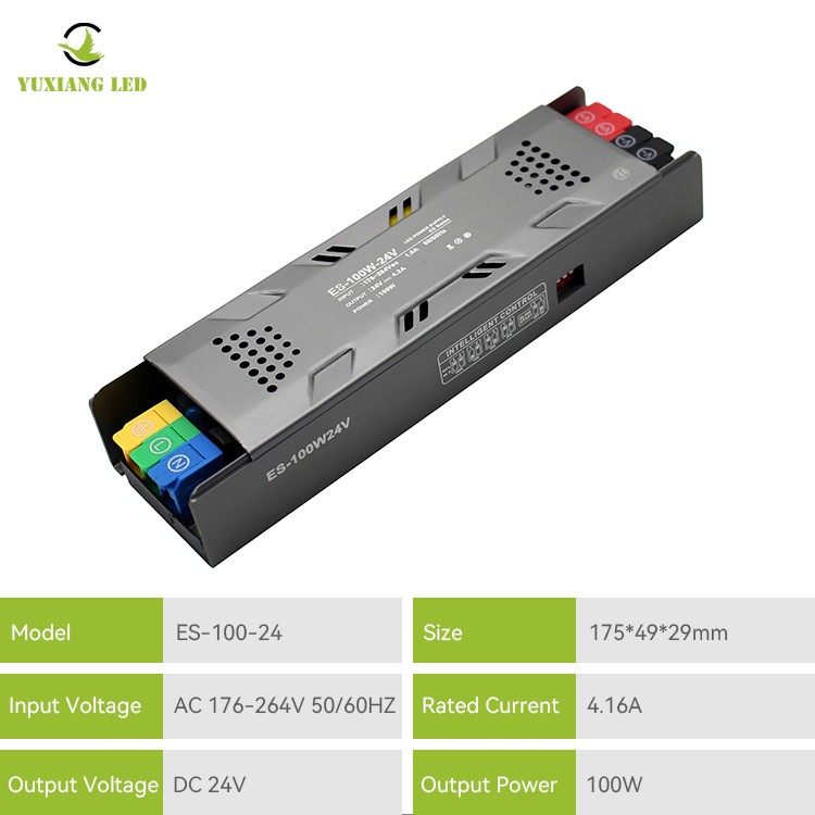 Semi-potted dimmable LED linear power supply ES model 24V 100W