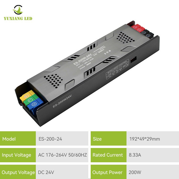 Semi-potted dimmable LED linear power supply ES model 24V 200W